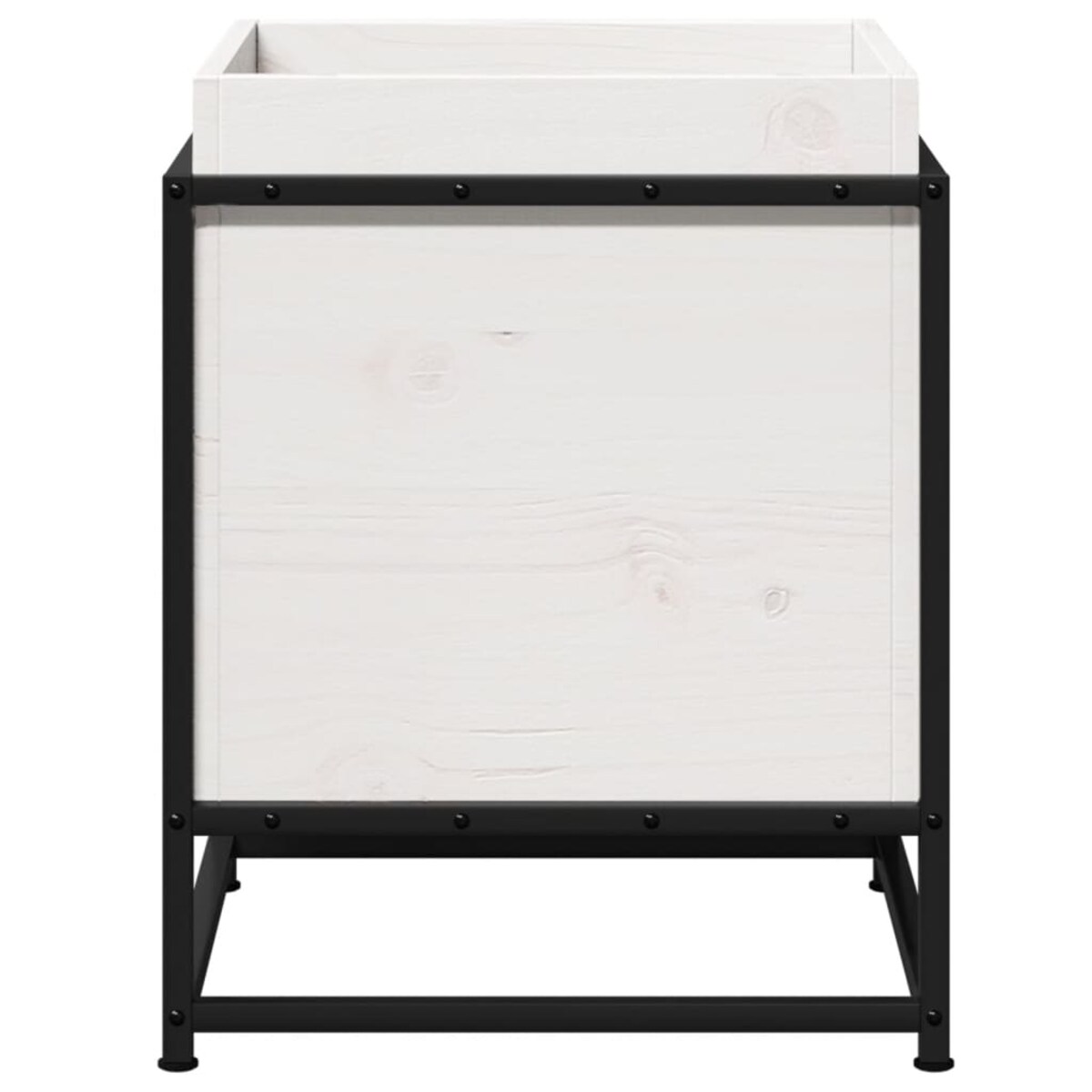 vidaXL Donica ogrodowa, biała, 40x40x50 cm, lite drewno sosnowe