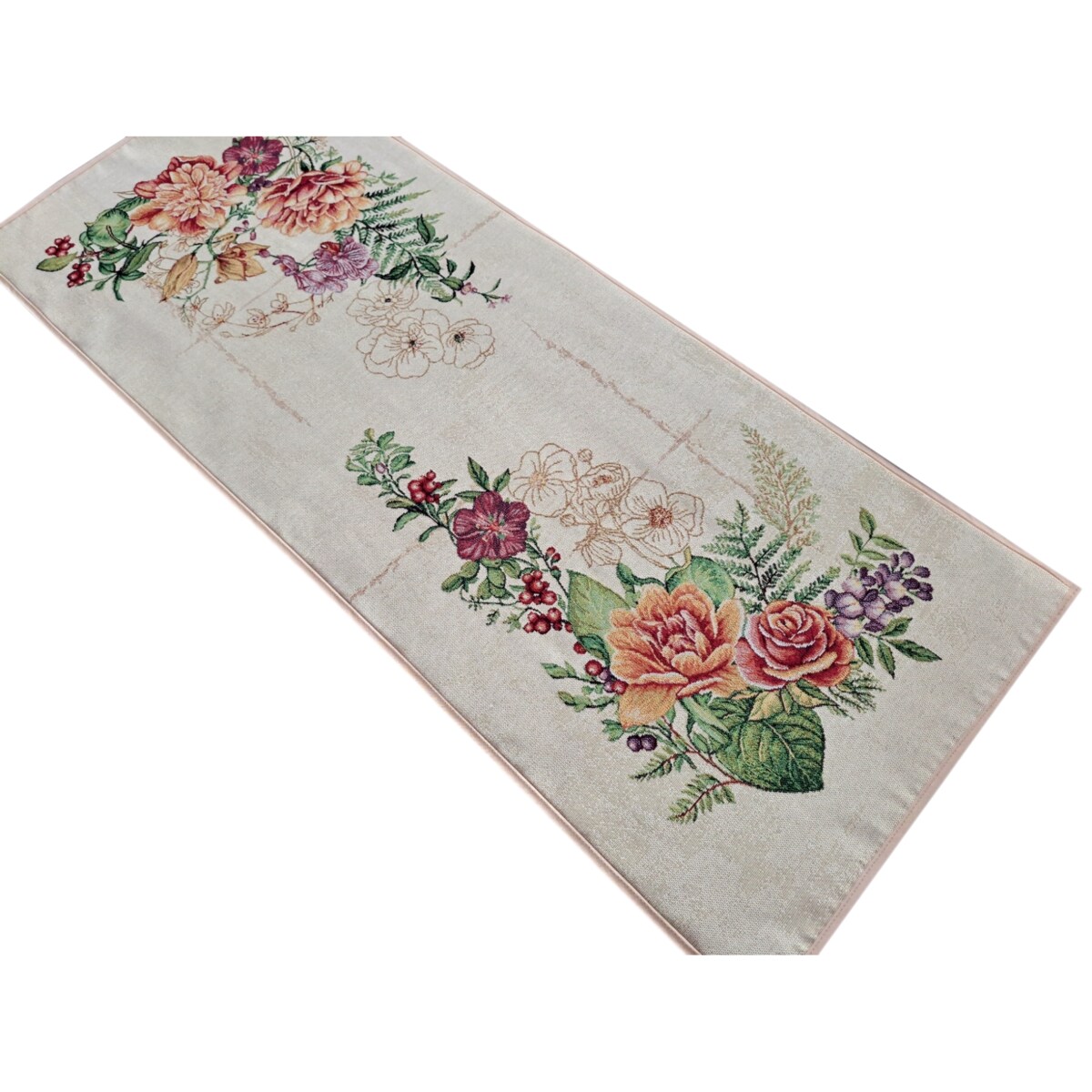 Bieżnik Na Stół 40X100 Cm Dekoracyjny Ozdobny Kwiaty