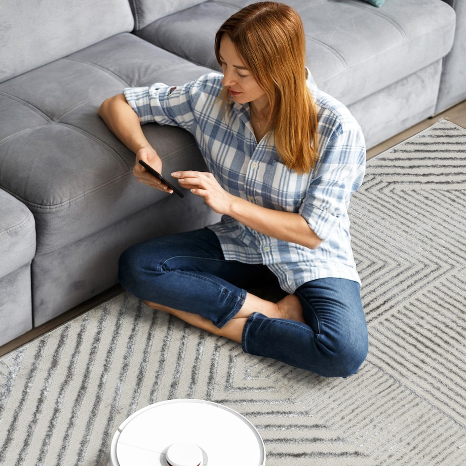 Dywan nowoczesny Tori 67x120 cm e-floor OEKO-TEX geometryczny szary