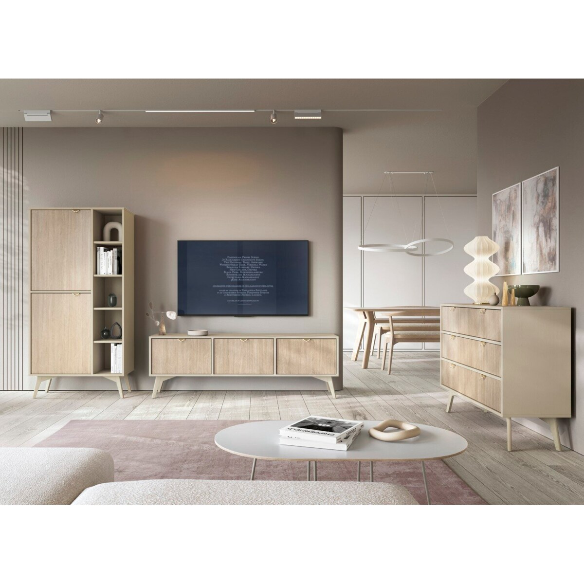 Komoda Sage Wood 3 szuflady, 2 szafki