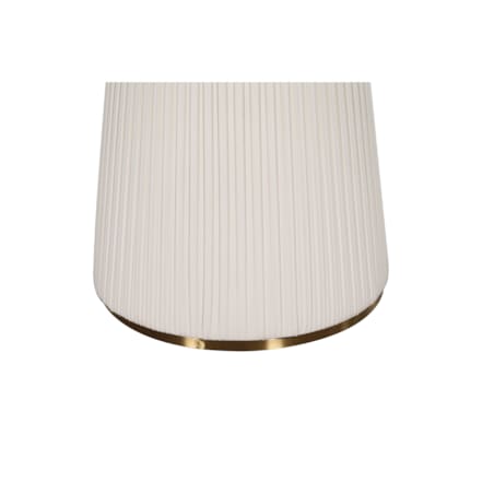 Nowoczesny stół złoty okrągły plisowany Glamour Nowojorski Blanka z kamiennym blatem o wzorze marmuru 120x120x75