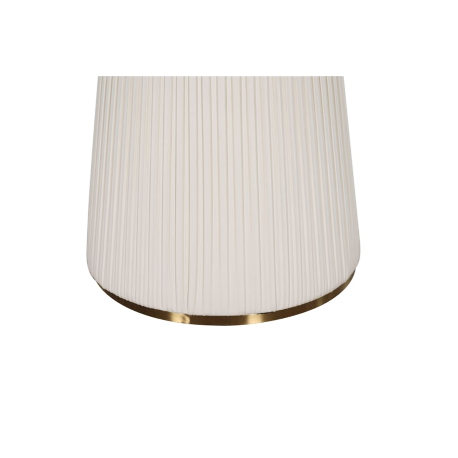 Nowoczesny stół złoty okrągły plisowany Glamour Nowojorski Blanka z kamiennym blatem o wzorze marmuru 120x120x75