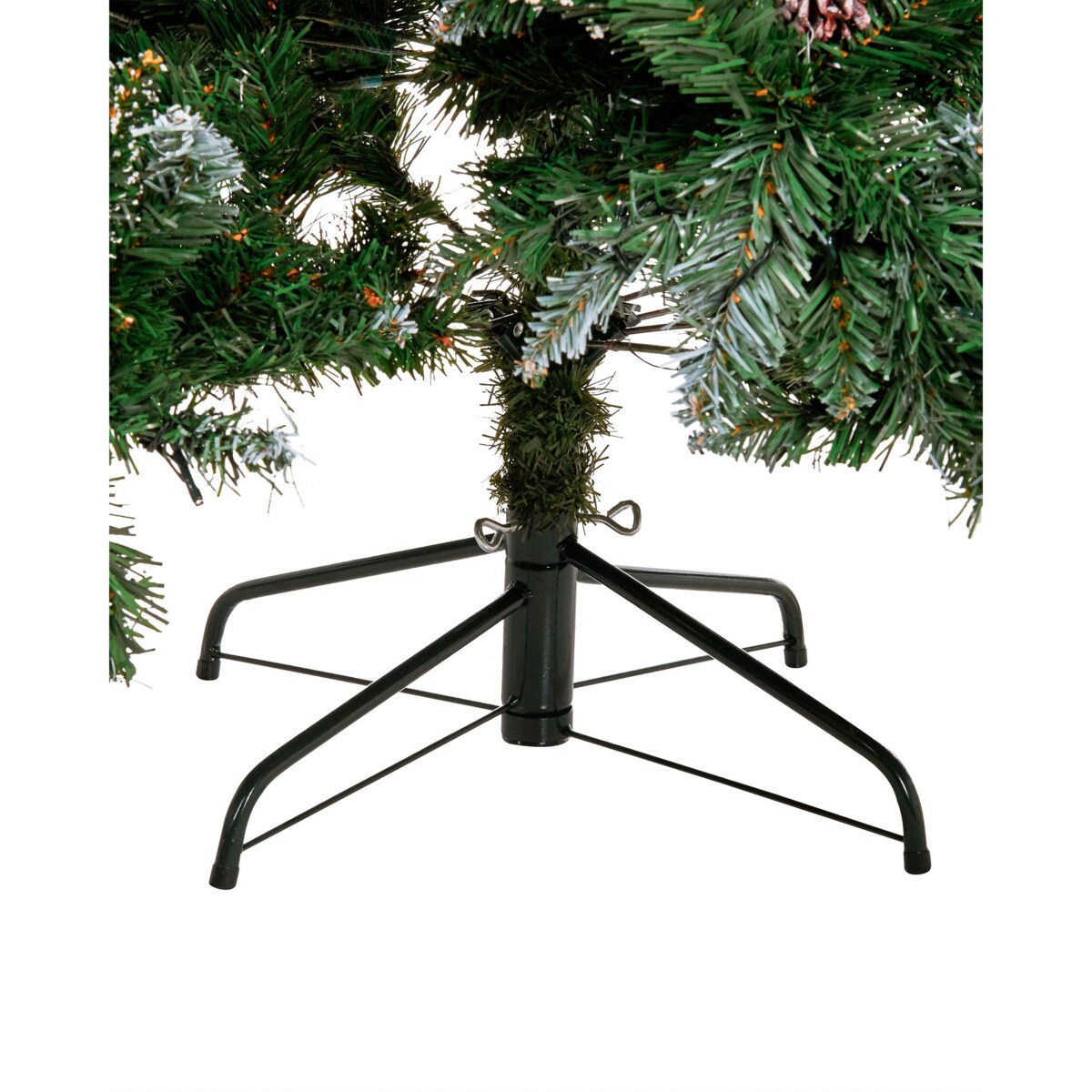 Ośnieżona sztuczna choinka ze światełkami 210 cm zielona PALOMAR