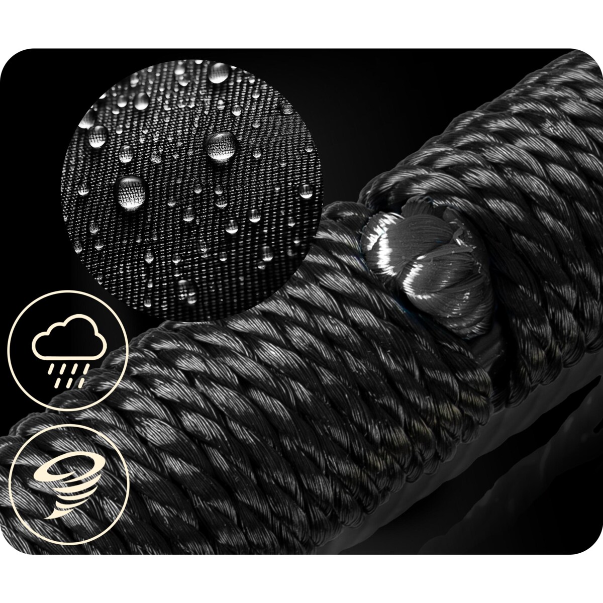 Huśtawka ogrodowa Neo-Sport bocianie gniazdo fotel wiszący 120 cm czarna