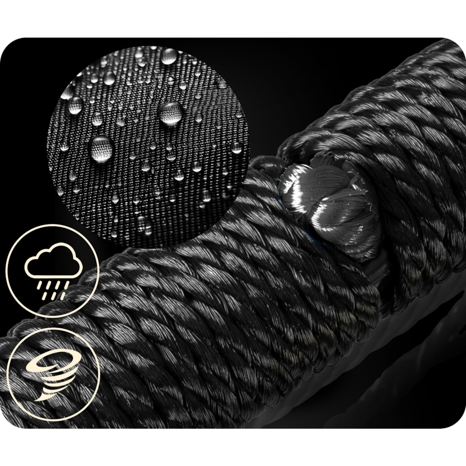 Huśtawka ogrodowa Neo-Sport bocianie gniazdo fotel wiszący 120 cm czarna