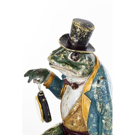 Dekoracja - figurka Żabi elegant z zegarkiem 36x15x15 cm FROGG siedzący