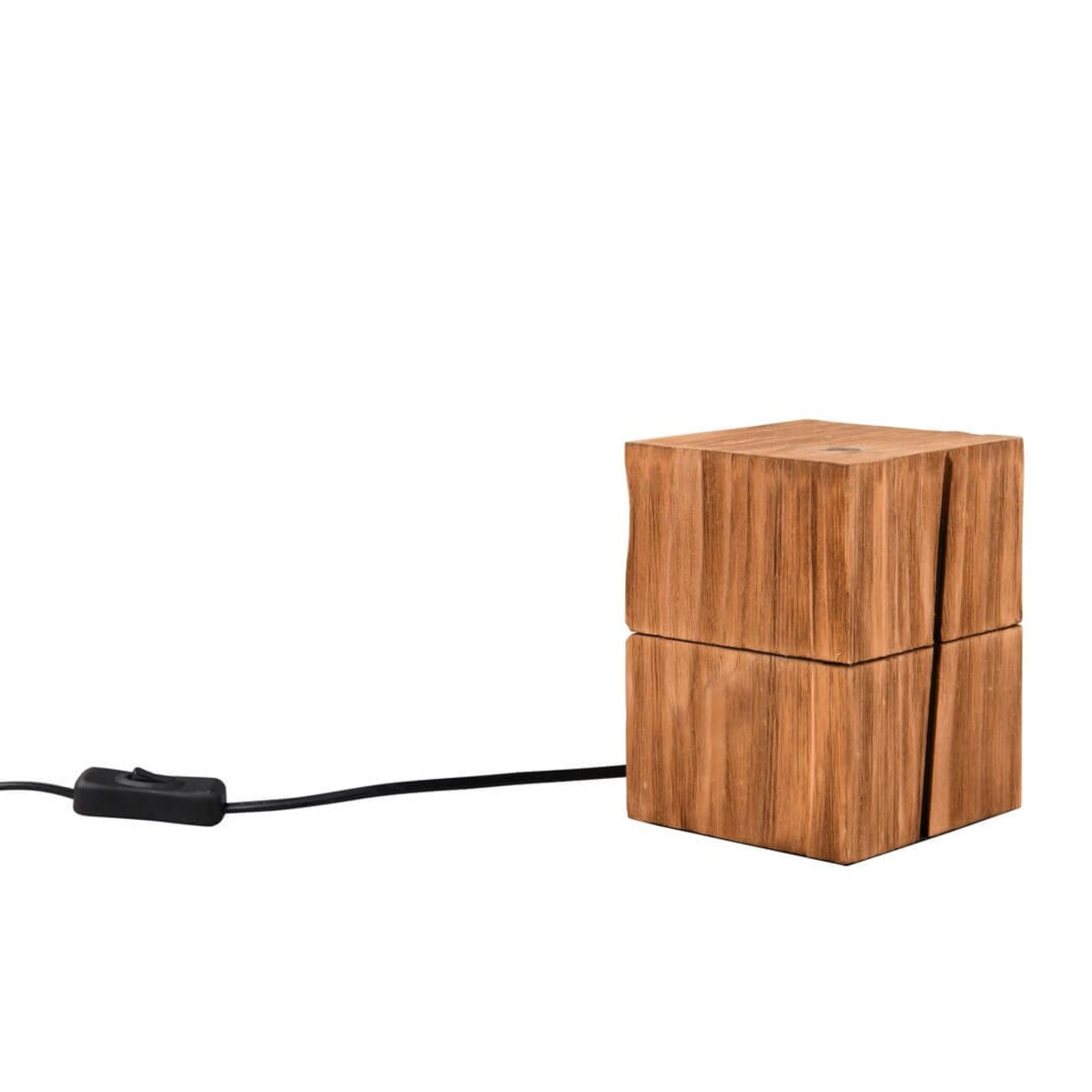 Drewniana lampa stołowa z włącznikiem Treasure 514110130 Trio brązowa