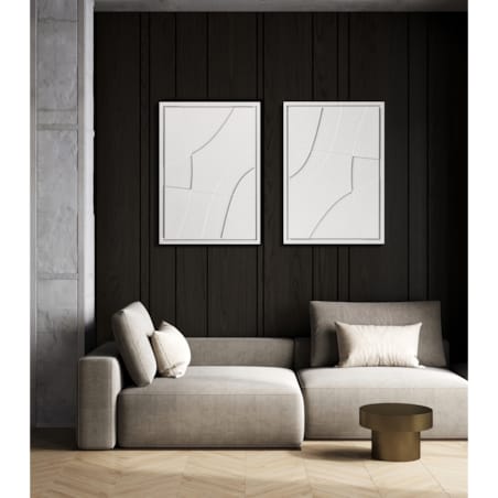 Obraz 3D 35x50cm Abstract II – Dekoracja Ścienna z Tynku Naturalnego, Bianco Minimalistyczny Relief