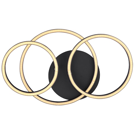 LAMPA sufitowa KENDY 67233-30S Globo metalowa OPRAWA geometryczna LED 30W 3000K pierścienie czarne rings