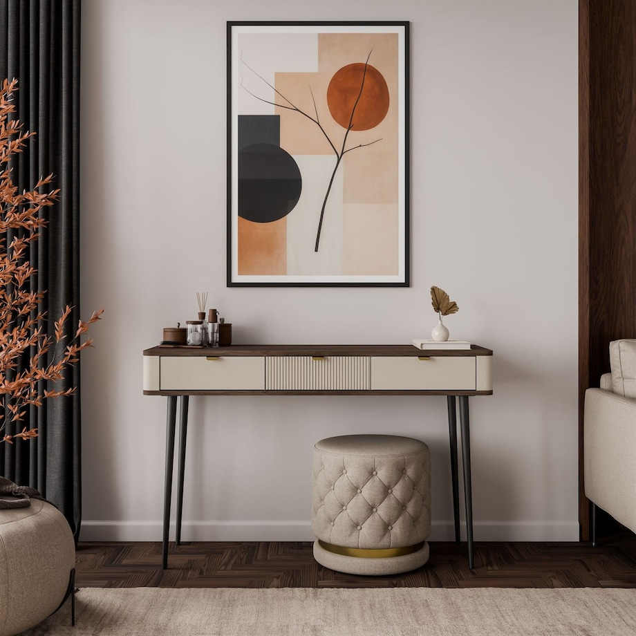 Konsola AUTUMN z szufladami, Kaszmir / Orzech