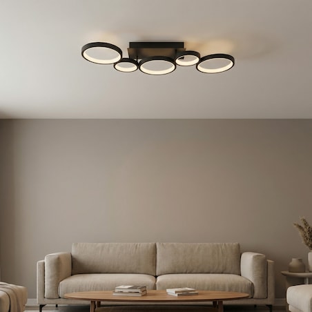 Lampa Sufitowa App1900-C Led Czarny, Metal, Tworzywo Sztuczne