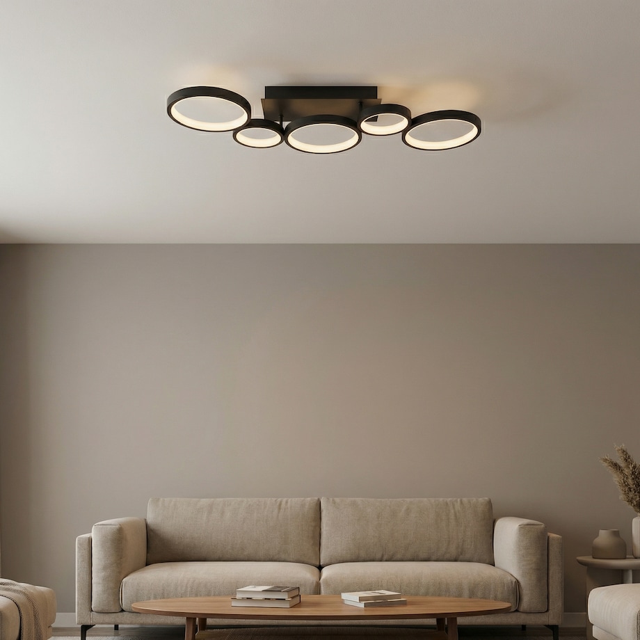 Lampa Sufitowa App1900-C Led Czarny, Metal, Tworzywo Sztuczne