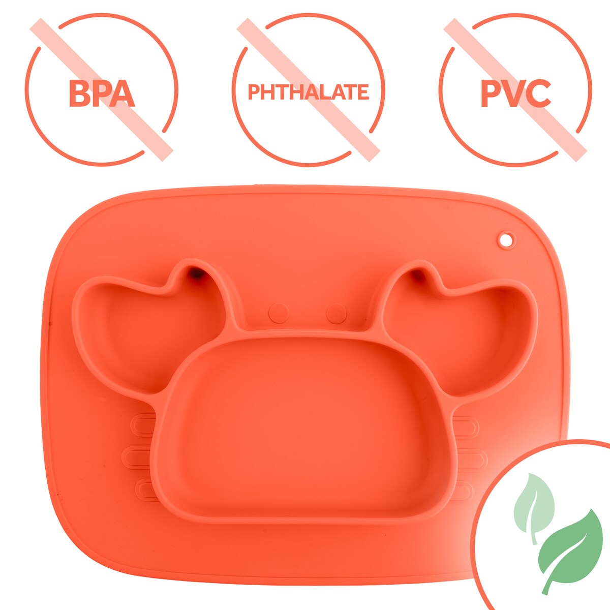 Talerzyk dla dziecka silikonowy do karmienia Krab czerwony Ricokids