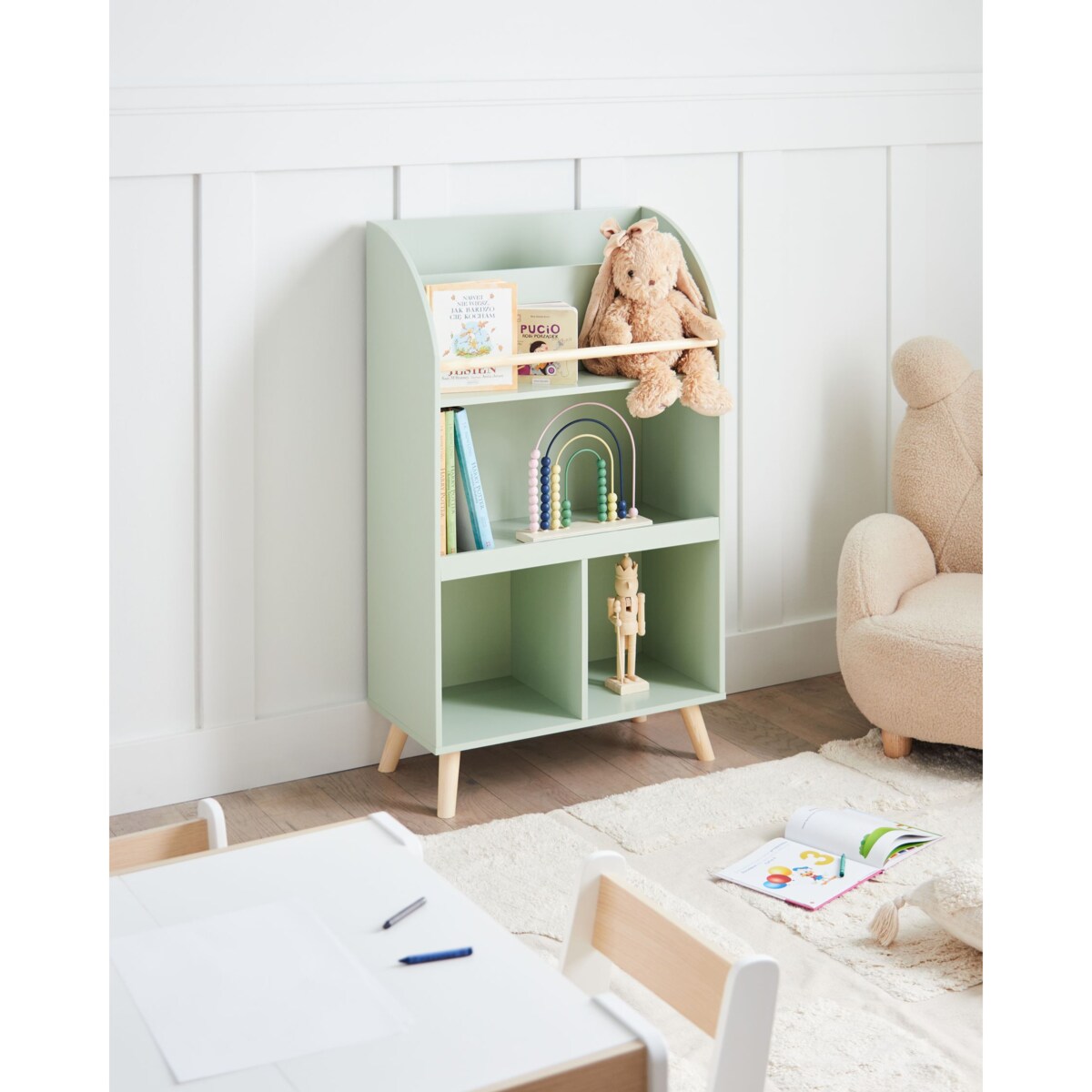 Regał 3 półki MDF Jasnozielony LILOET