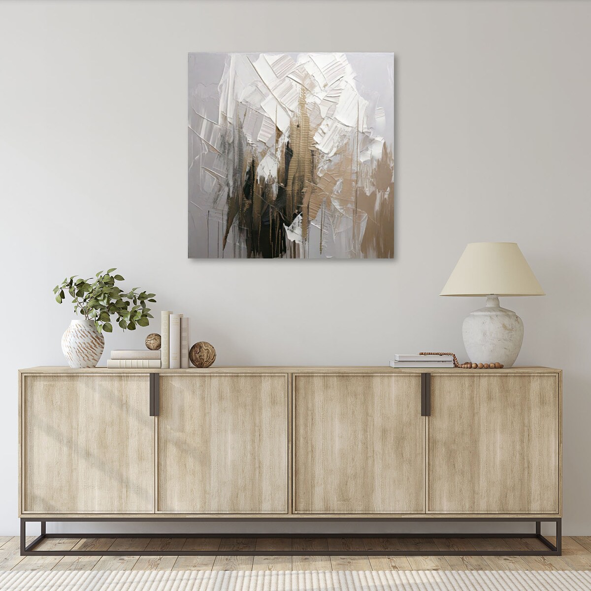 Feeby Obraz do salonu, Abstrakcja Tekstura Neutralne Barwy 30x30