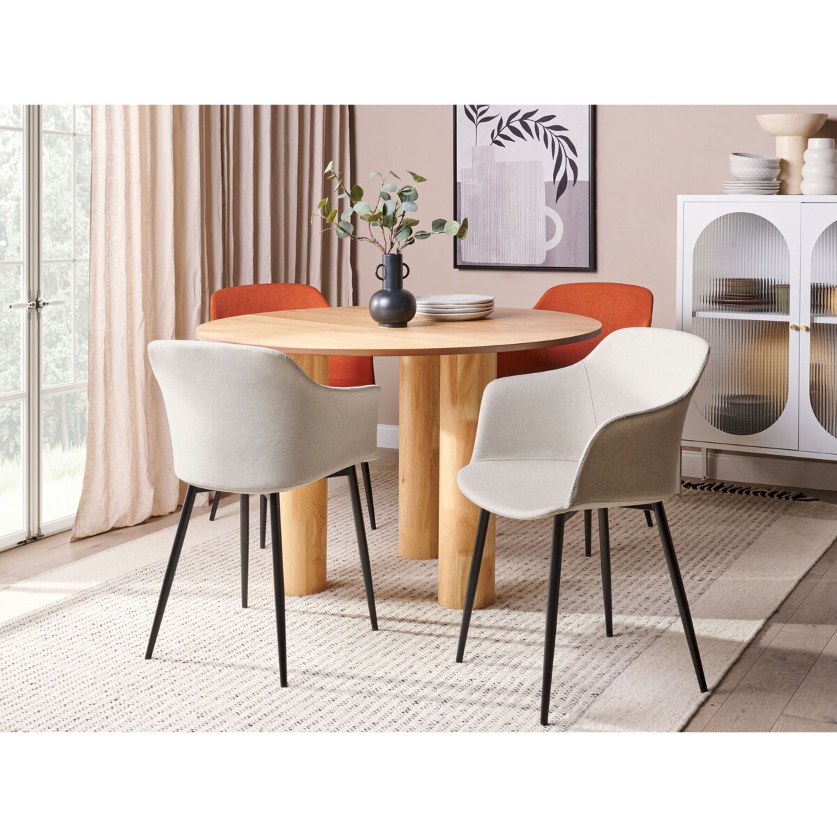 Zestaw 2 krzeseł jasnobeżowy ELIM