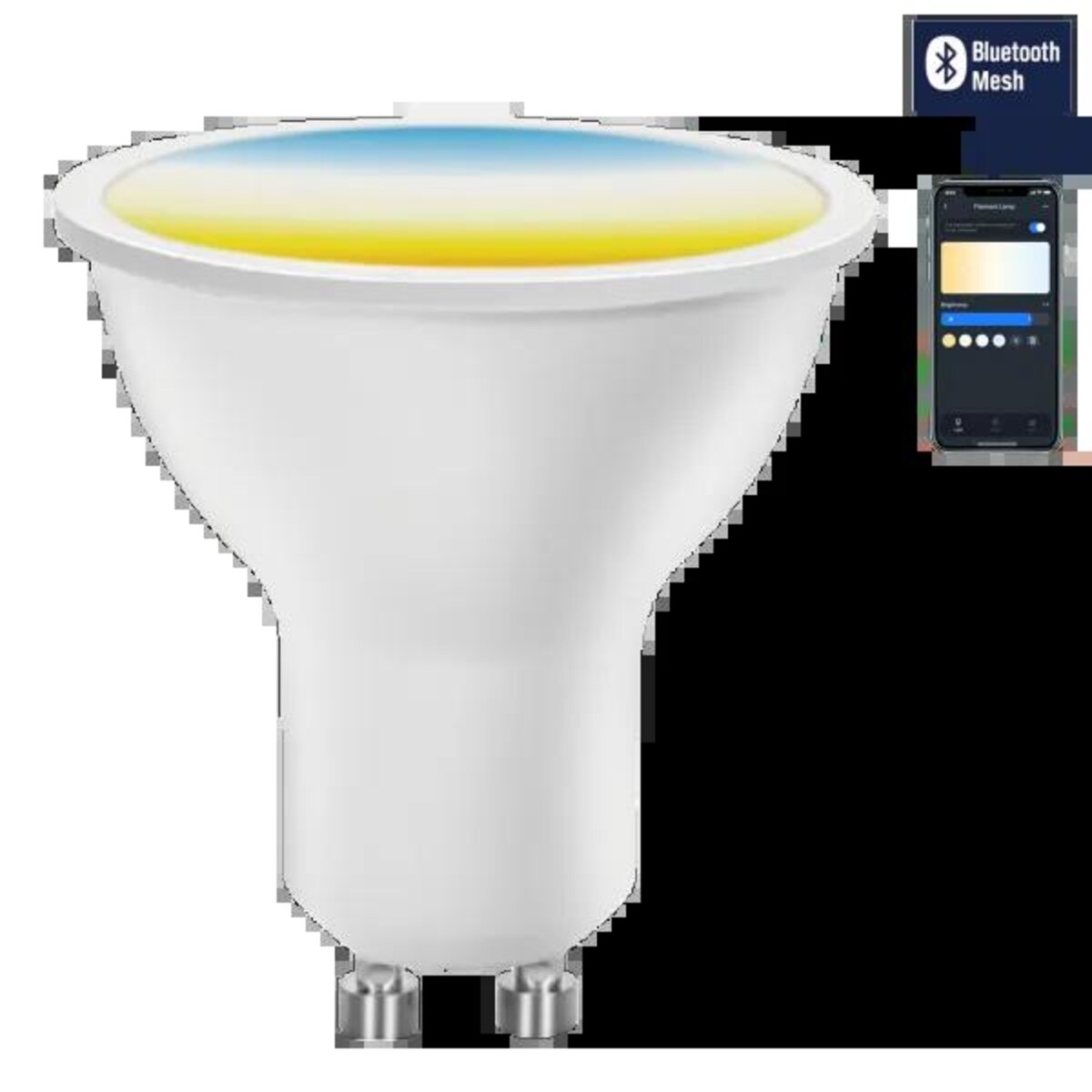inteligentna żarówka bluetooth mesh gu10 cct