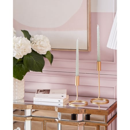 Zestaw 2 świeczników żelazny złoty BUNYU