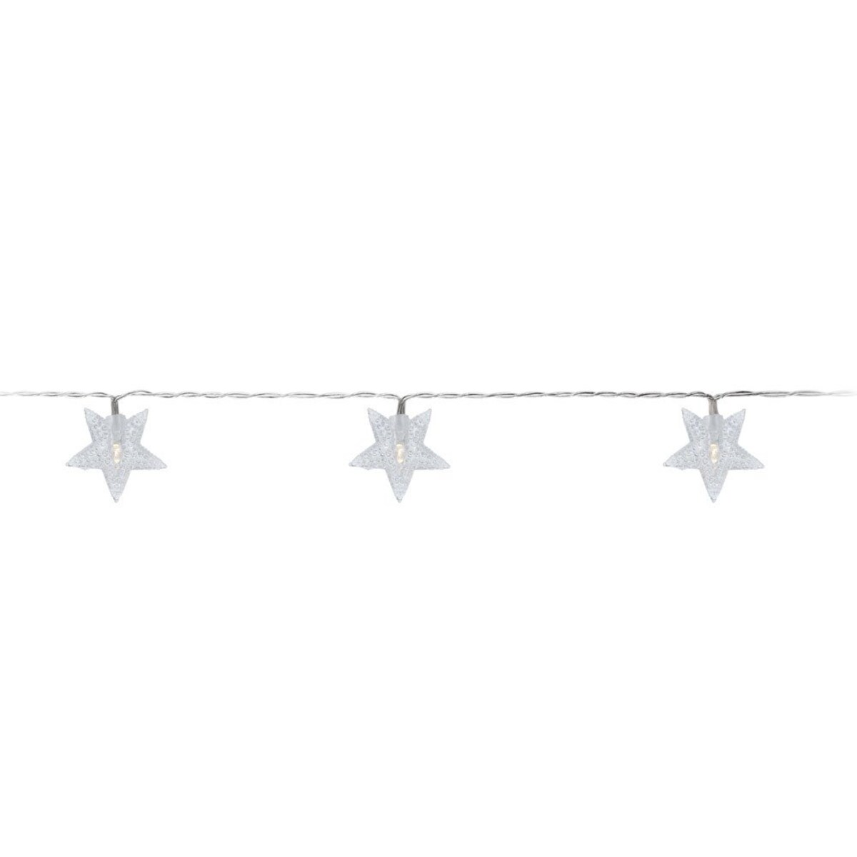 Łańcuch świetlny 10 LED z motywem gwiazdek, ciepłe światło