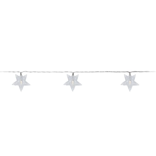 Łańcuch świetlny 10 LED z motywem gwiazdek, ciepłe światło