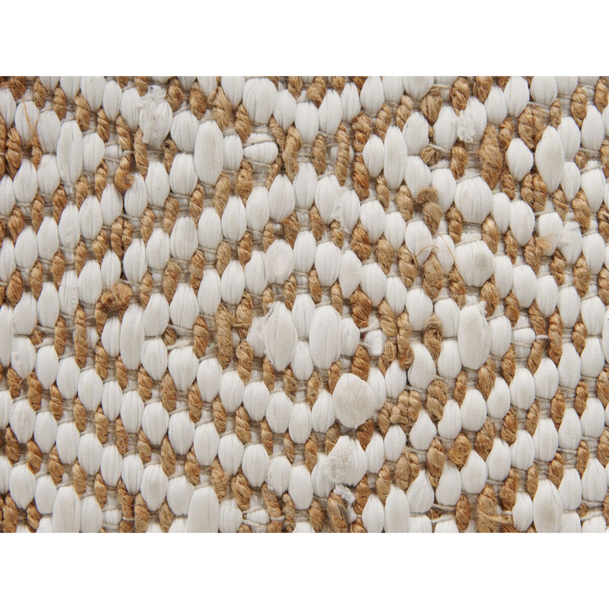 Puf 60 x 60 x 30 cm beżowo-biały MASKI