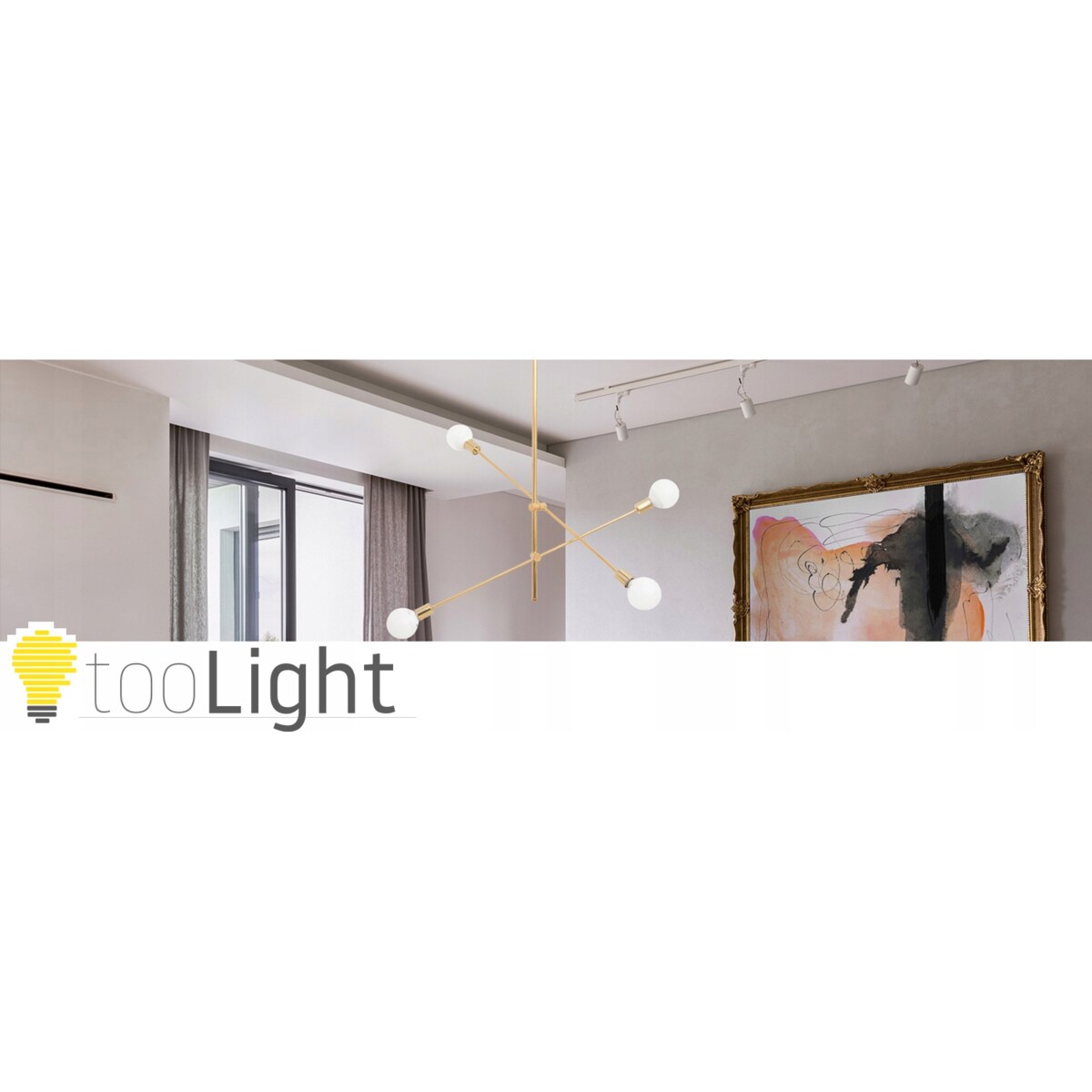 Lampa Sufitowa Żyrandol App479 Metal Złota Loft