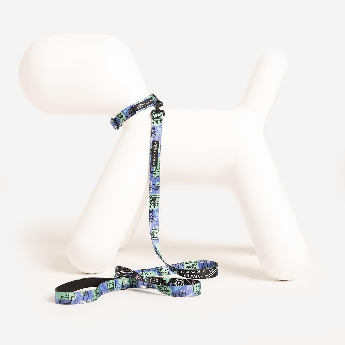 Obroża dla psa lub kota "Spacer albo psikus" - Szerokość taśmy: 25mm, Rozmiar: S