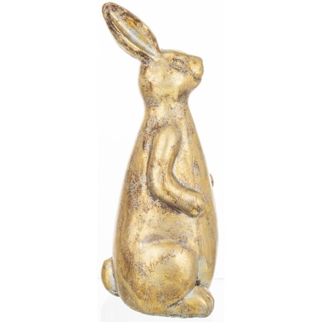 Dekoracja - ceramiczna figurka królika 31,5x13x13 cm złota