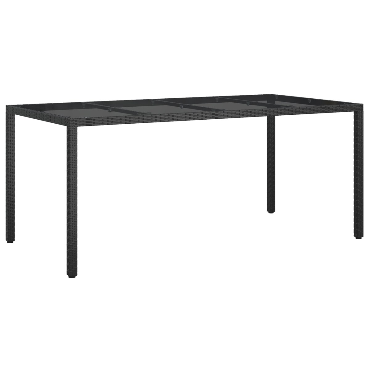 vidaXL Czarny stół jadalny ogrodowy 190x90x75 cm Polirattan
