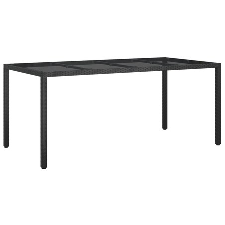 vidaXL Czarny stół jadalny ogrodowy 190x90x75 cm Polirattan