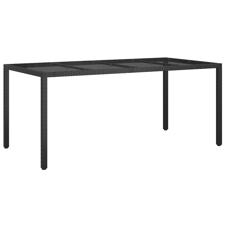 vidaXL Czarny stół jadalny ogrodowy 190x90x75 cm Polirattan