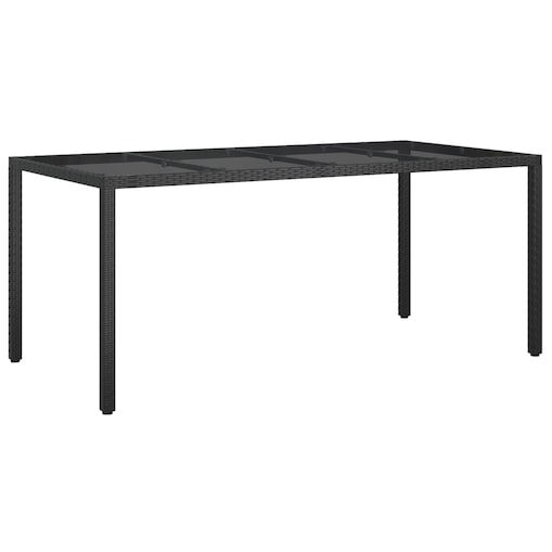 vidaXL Czarny stół jadalny ogrodowy 190x90x75 cm Polirattan