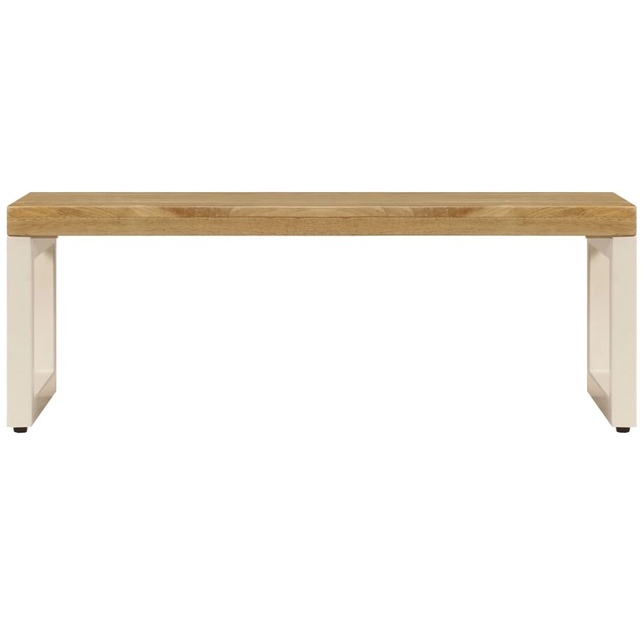 vidaXL Stolik kawowy, 100x50x35 cm, lite drewno mango i stal