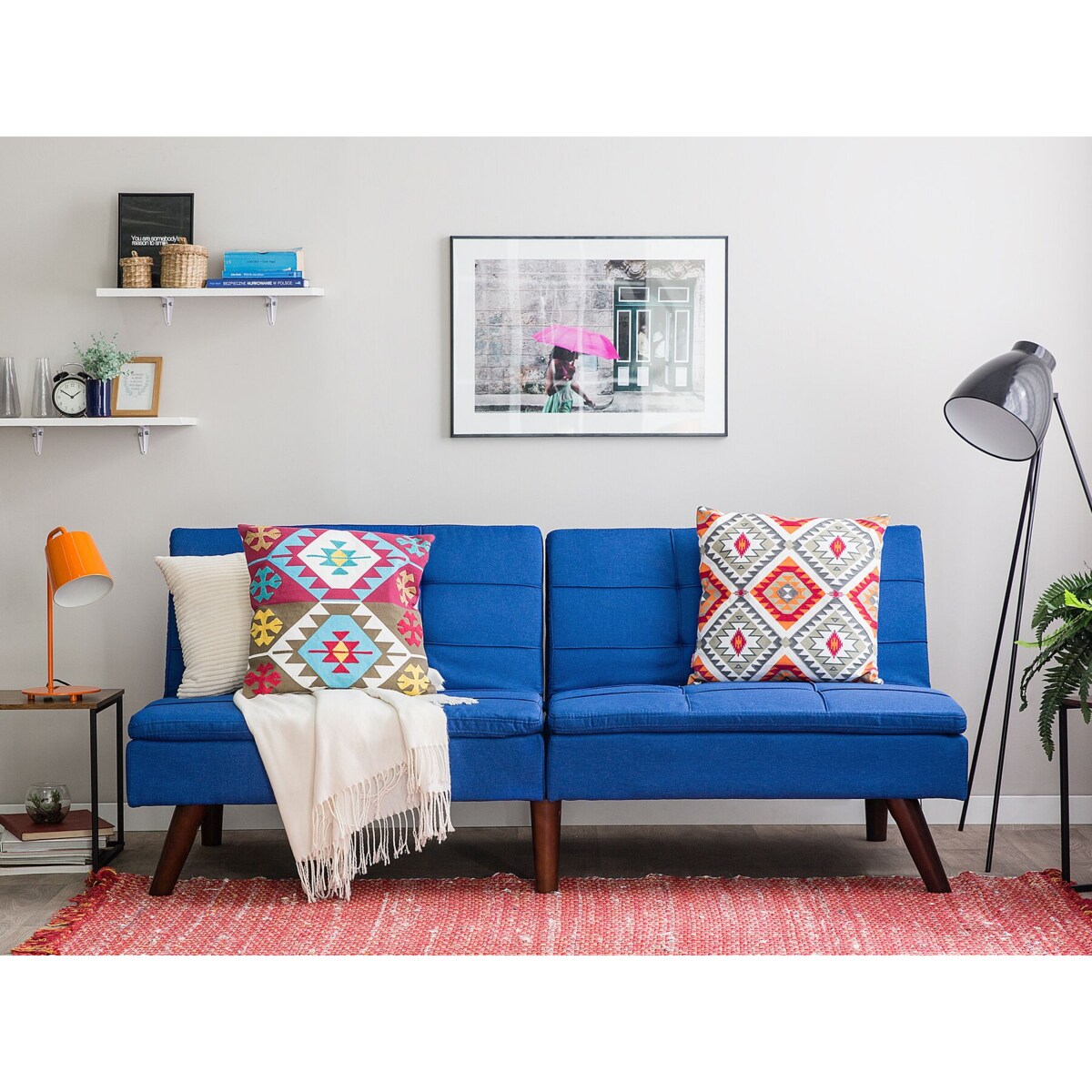 Sofa rozkładana niebieska RONNE