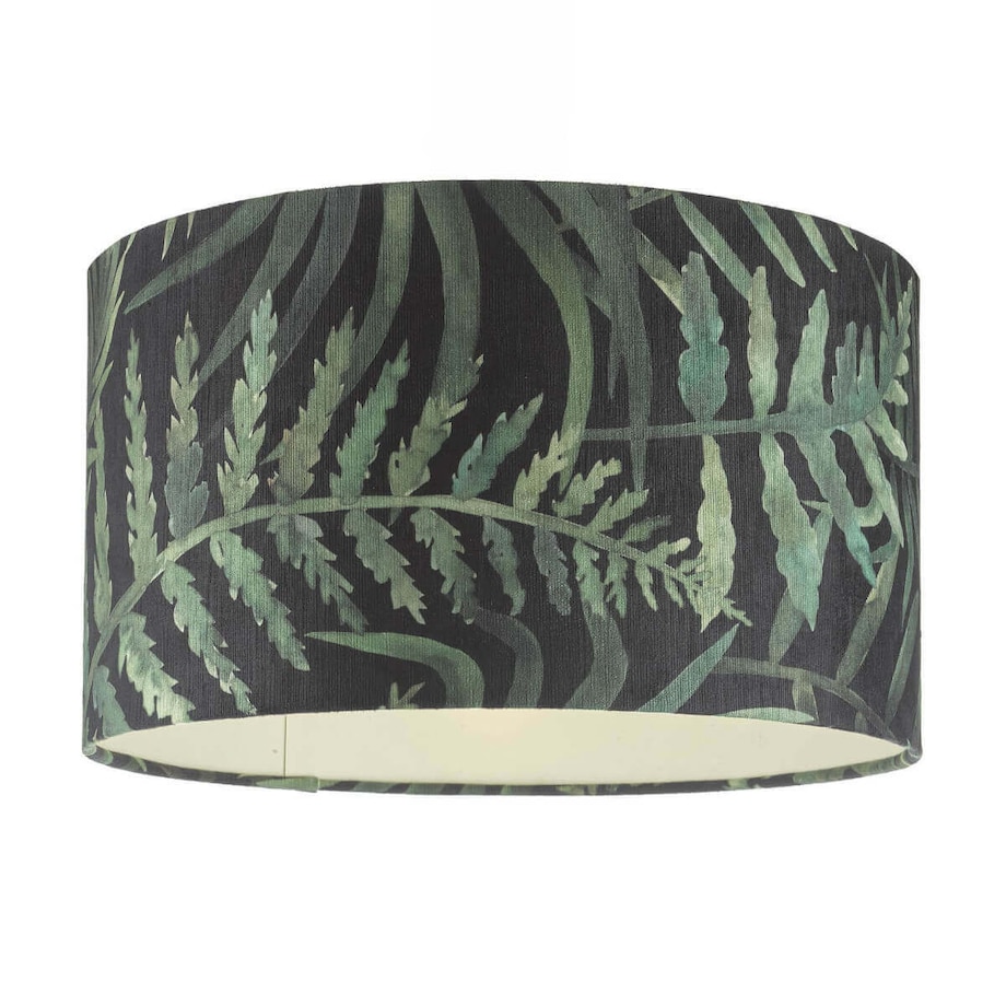 Tkaninowy klosz do lampy Waco BAM8655 liście zielone czarne, Dar Lighting