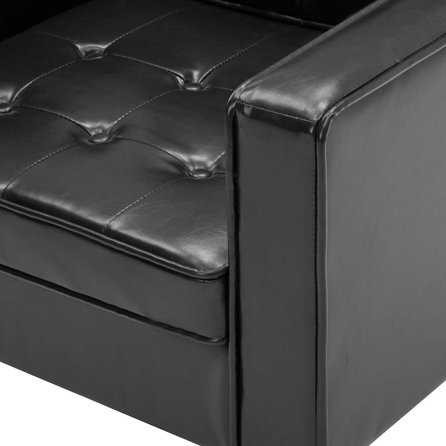 vidaXL Fotel Czarny 75x70x75 cm Skóra ekologiczna