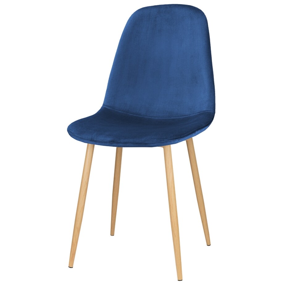 Krzesło tapicerowane welurowe do salonu jadalni jasne nogi