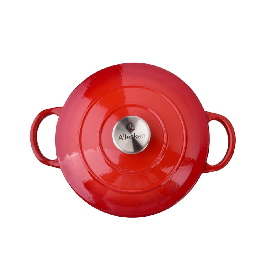 RODELUXE Brytfanna żeliwna emaliowna okrągła 24x31xh17cm z pokrywą