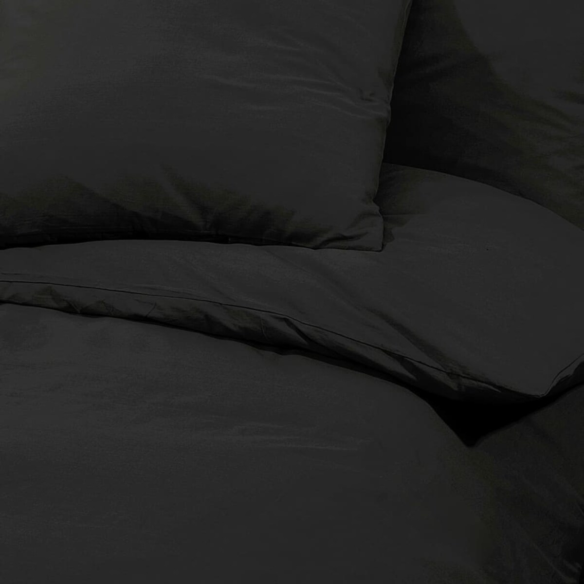 vidaXL Zestaw pościeli, czarny, 260x240 cm, lekka mikrofibra
