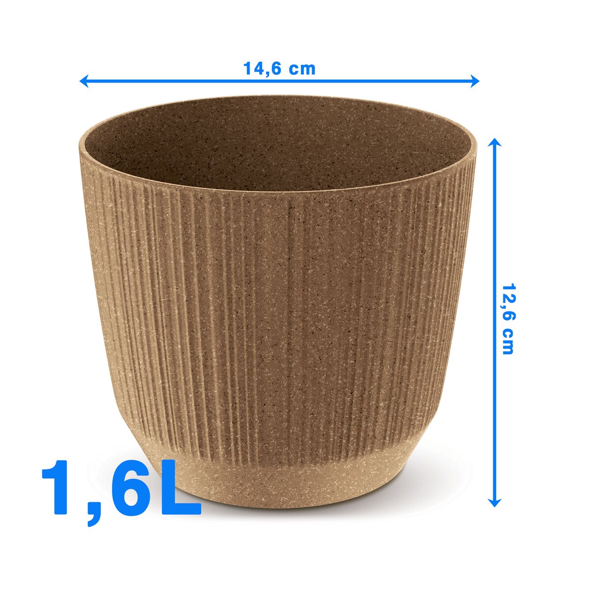 Doniczka Osłonka Domowa 14,6 Cm Ryfo Na Stół Parapet Do Domu Brązowa