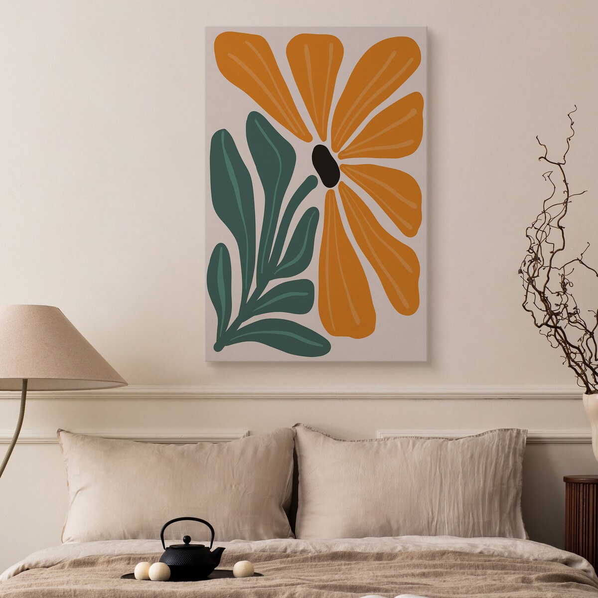 Obraz Pomarańczowy Pastelowy Kwiat 30x40cm