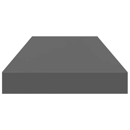 vidaXL Półki ścienne, 4 szt., wysoki połysk, szare, 60x23,5x3,8cm, MDF