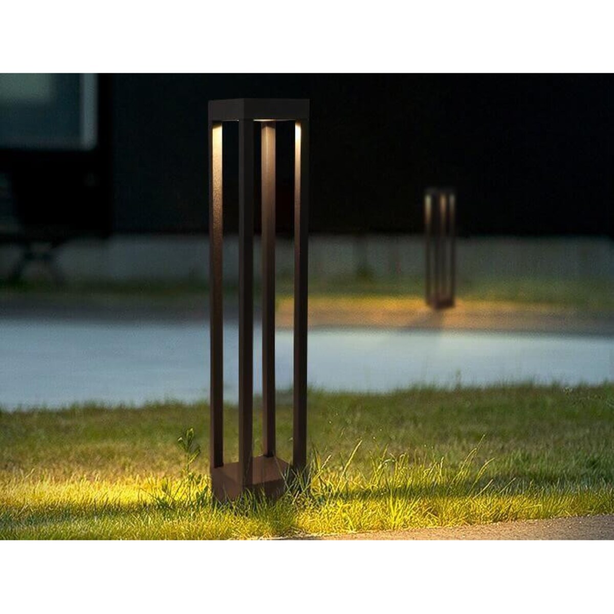 Zewnętrzna LAMPA stojąca QUBE ABIGALI-GLQ600WW 7W prostokątna OPRAWA ogrodowa LED 7W 3000K outdoor IP65 czarna, Abigali