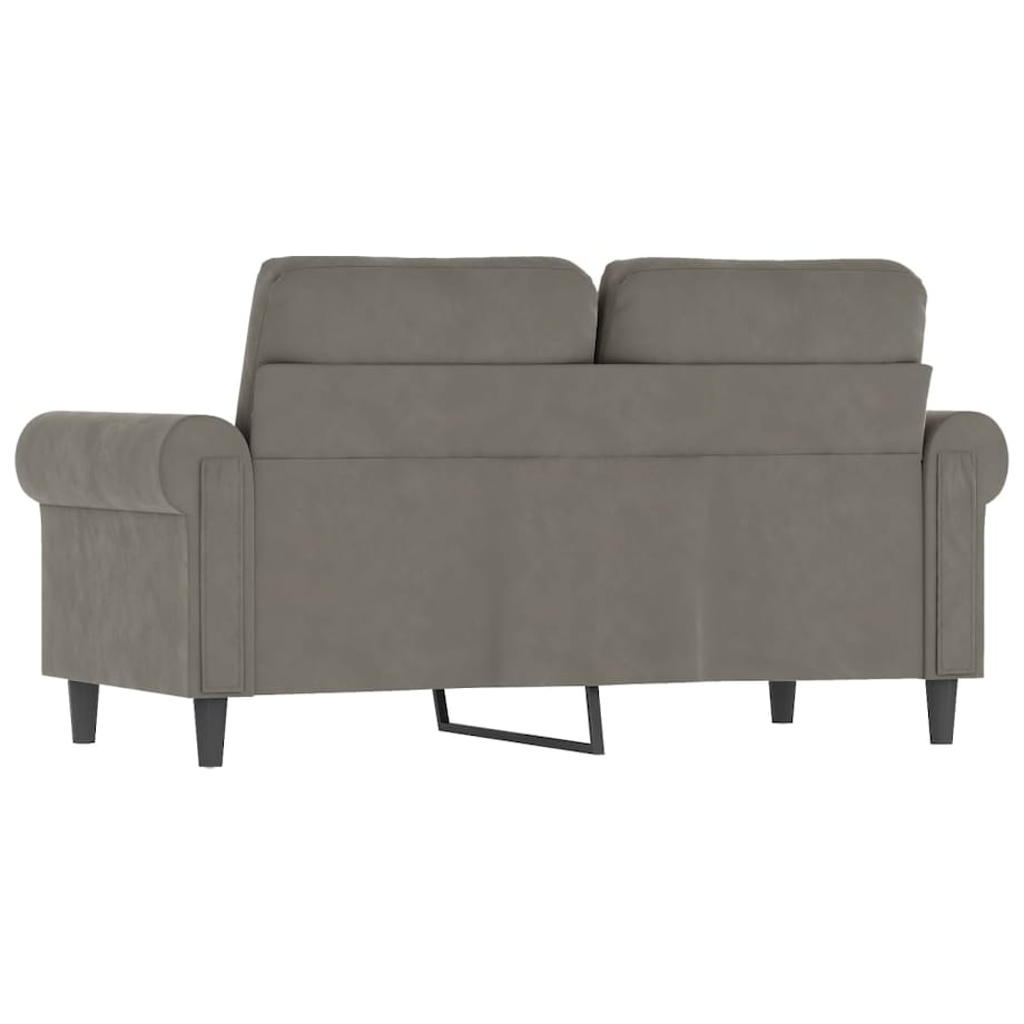 vidaXL Sofa 2-osobowa, jasnoszara, 120 cm, tapicerowana aksamitem