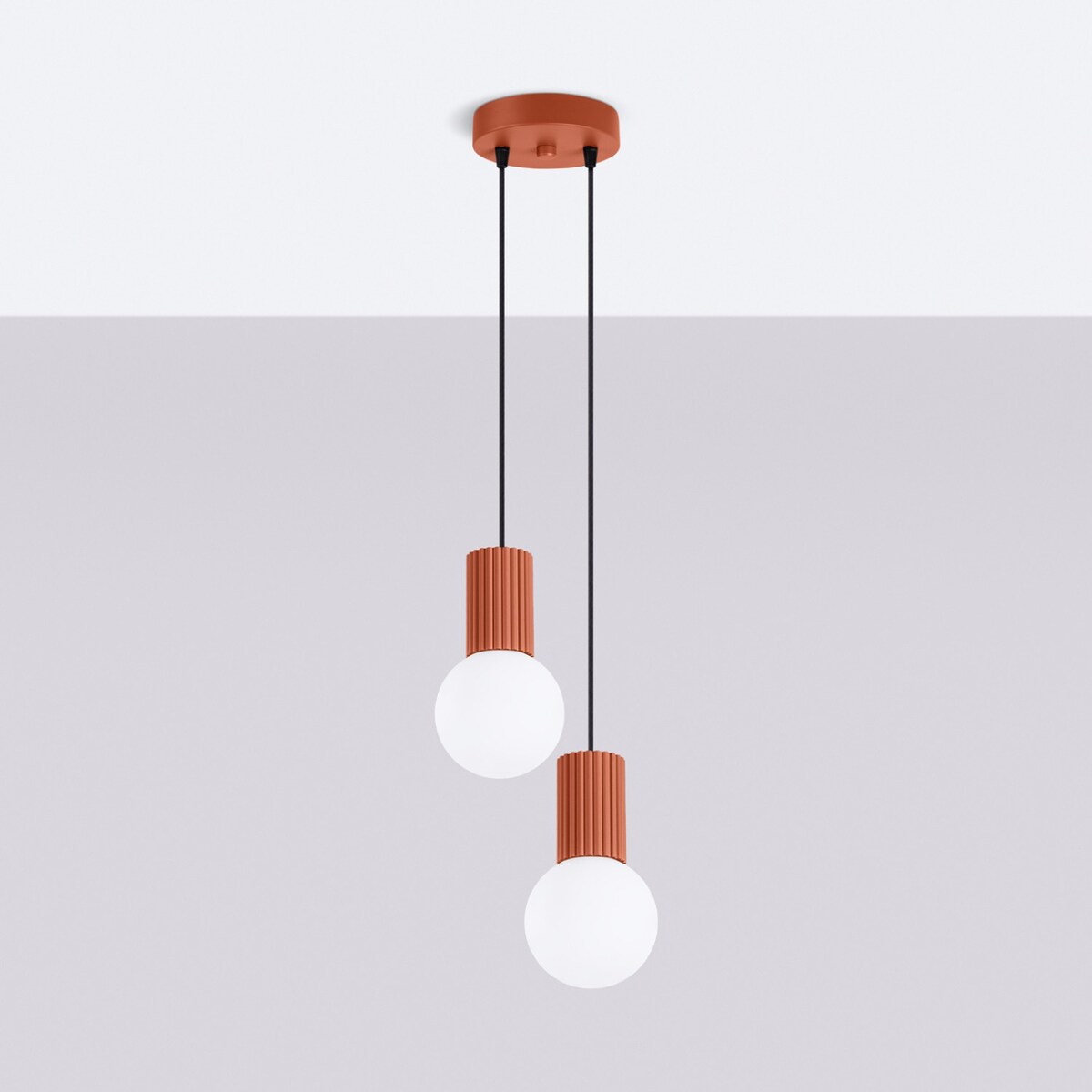 Lampa wisząca HALO 2P ochra czerwona