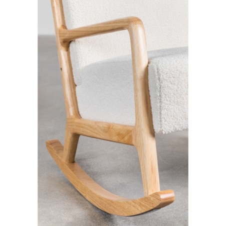 Fotel bujany, szenilowy, biały Maylene