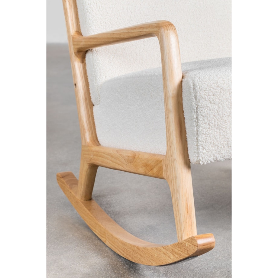 Fotel bujany, szenilowy, biały Maylene