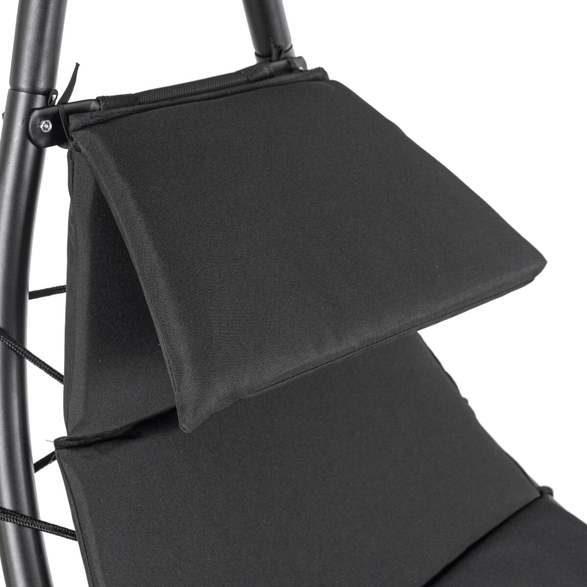 Leżak Ogrodowy Z Parasolem Leżanka Z Daszkiem Łóżko Czarny CARPA