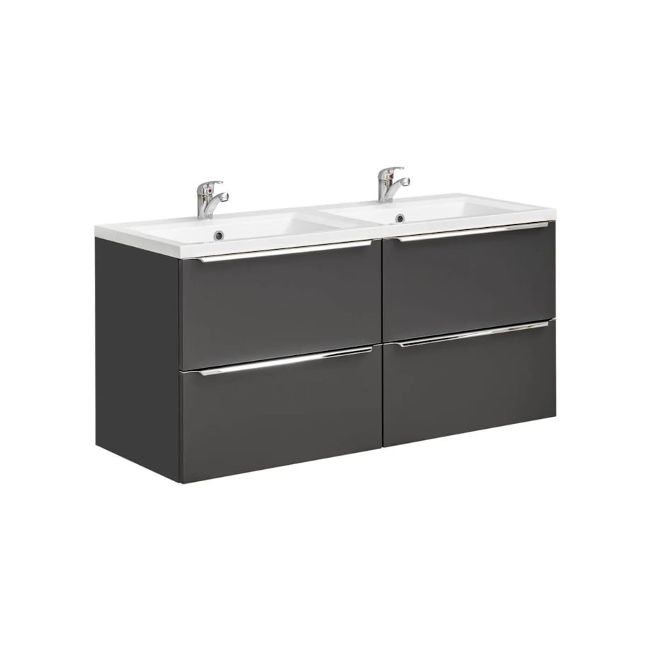 Szafka pod umywalkę CAPRI 820 + CAPRI 820 120 cm czarna mat - zestaw
