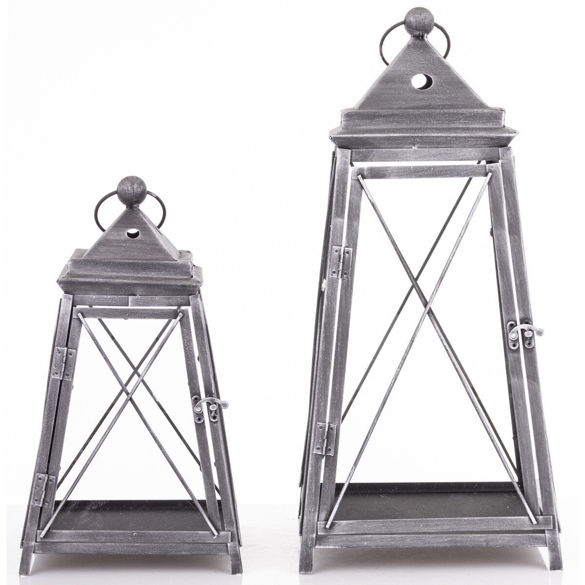 Lampion metalowy 2 szt. VARELA 55x25 cm i 37,5x21 cm